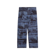 5 POCKET LASER PRINTED PATCHED PANTS