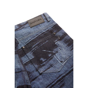 5 POCKET LASER PRINTED PATCHED PANTS