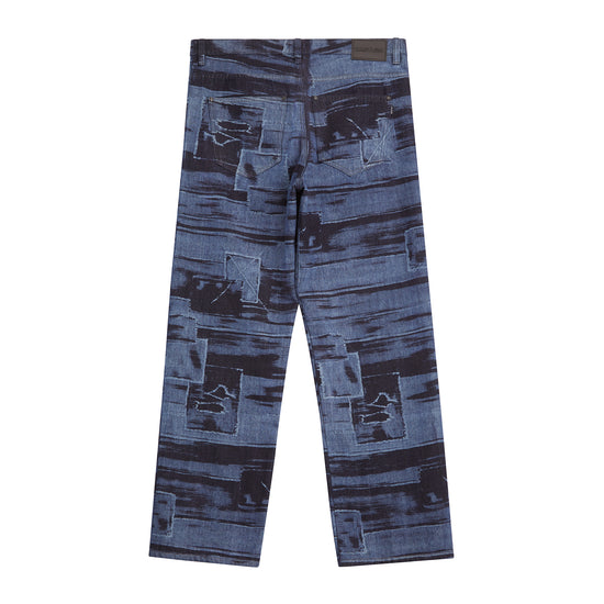 5 POCKET LASER PRINTED PATCHED PANT