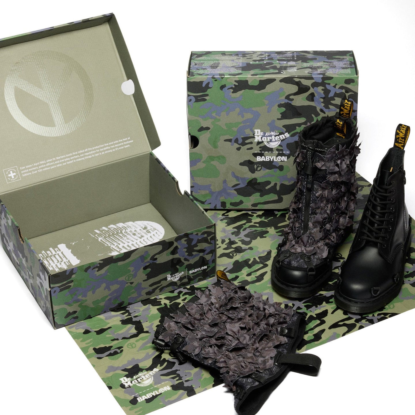 BABYLON X DR. MARTENS 1460 BLACK CAMO